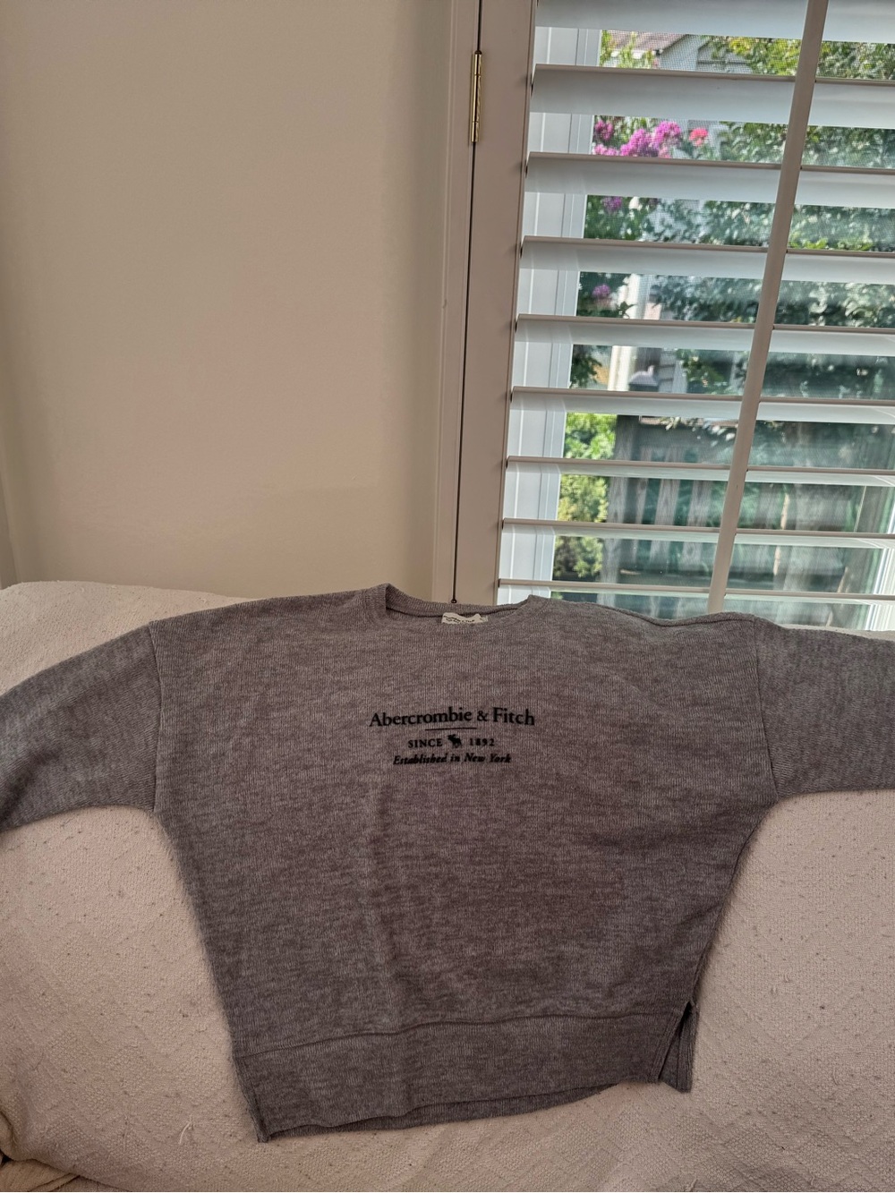 Abercrombie & Fitch Gray Logo Sweatshirt Long Sleeve